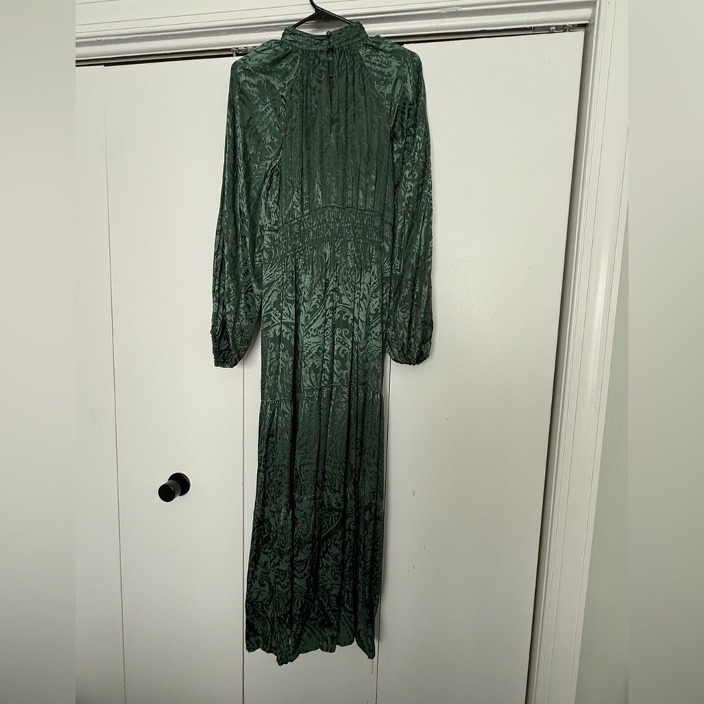 Anthropologie Forest Green Textured Dress